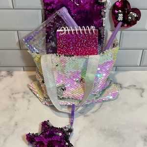 Purple Sequins & Glitter Gift Bag